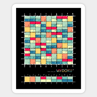 Mydoku_W008_H001_001_F: Sudoku, Sudoku coloring, logic, logic puzzle, holiday puzzle, fun, away from screen Sticker